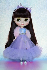 Image 1 of Lavender London Fog Blythe gown and fur stole