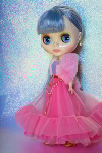 Image 3 of Raspberry Sorbet Blythe gown and fur stole