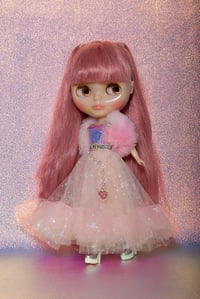 Image 1 of Strawberry Frosting Blythe gown and fur stole