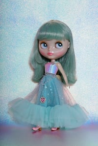 Image 2 of Mint Frosting Blythe gown and fur stole