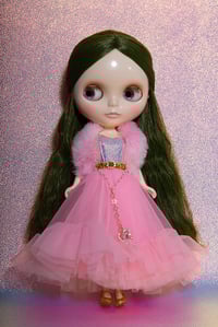 Image 1 of Strawberry Milkshake Blythe gown and fur stole