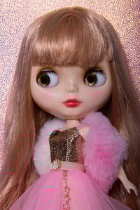 Image 2 of Strawberry Champagne Blythe gown and fur stole
