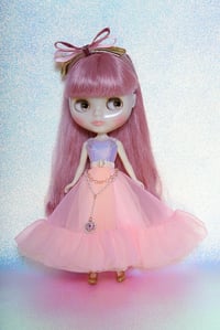 Image 2 of Strawberries and Cream Blythe gown and fur stole