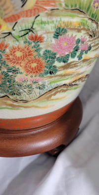 Image 4 of Hand painted vintage Satsuma lamp