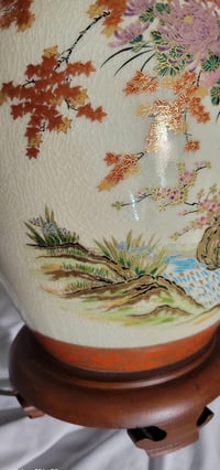 Image 6 of Hand painted vintage Satsuma lamp