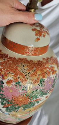 Image 9 of Hand painted vintage Satsuma lamp