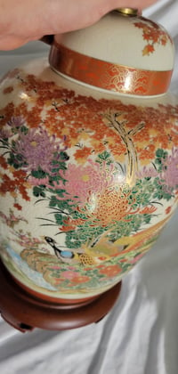 Image 10 of Hand painted vintage Satsuma lamp