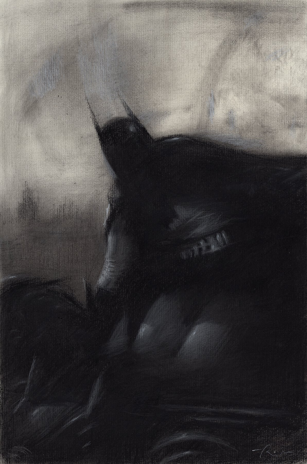 Image of The Batman in charcoal