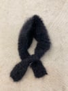 Black mohair hand knitted head piece or a Micro scarf 