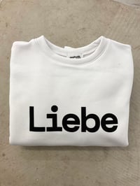 LIEBE Sweatshirt White with Black Print – Made in Berlin