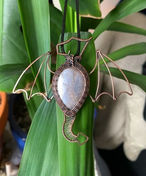 Black Moonstone Dragon Pendant