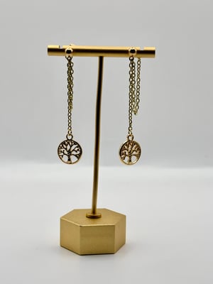 Image of Dainty Drop Chain Stud Earrings