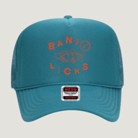 Trucker Hat | Turquoise w/ Orange Logo