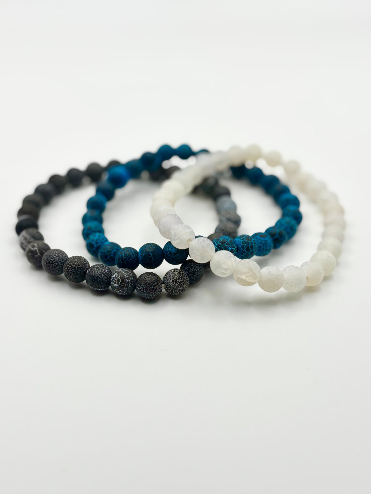 Image of 3pcs Frosted Volcano Stone Bracelet