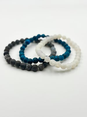 Image of 3pcs Frosted Volcano Stone Bracelet