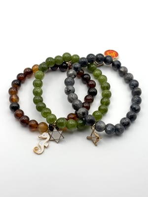 Image of 3pcs Gemstone Bead Bracelet 