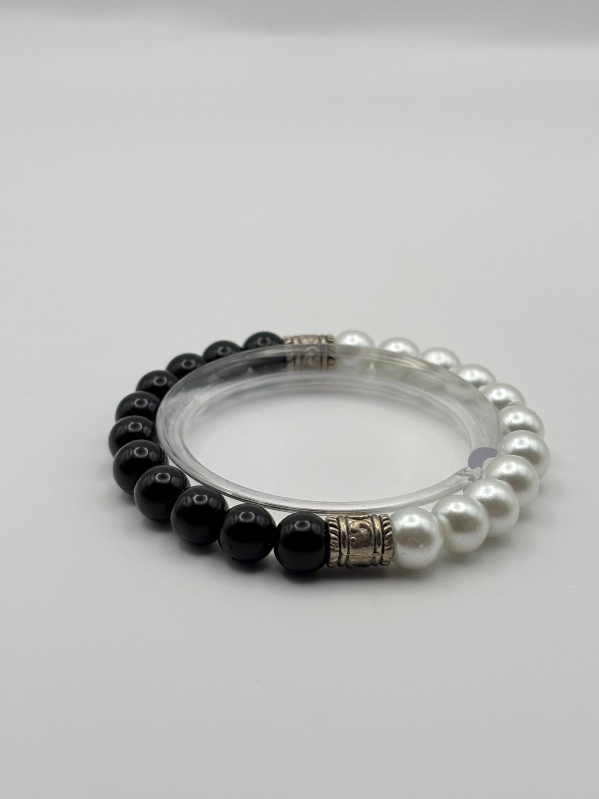 Image of Half and Half White & Black Beads Bracelet