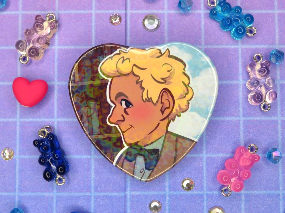 Image of Aziraphale  ( Good Omens ) Heart Pin