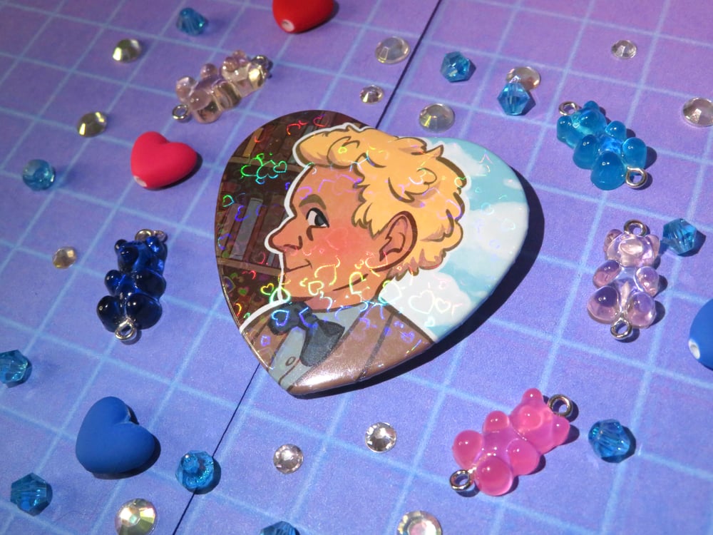 Image of Aziraphale  ( Good Omens ) Heart Pin