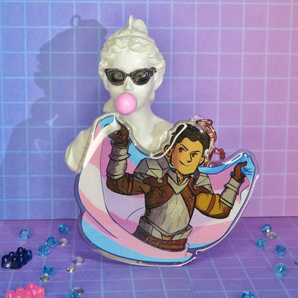 Image of Krem 3.5in Trans Pride Charm