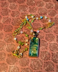 Image 2 of Paint pour pendant/Paint pour necklace/Paint pour jewelry/Painted necklace/Acrylic necklace/Handmade