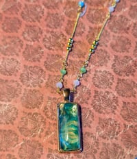 Image 3 of Paint pour pendant/Paint pour necklace/Paint pour jewelry/Painted necklace/Acrylic necklace/Handmade