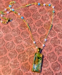 Image 2 of Fluid art pendant/Paint pour necklace/Unique gift/Handmade jewelry/Acrylic paint pour jewelry 