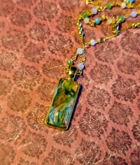 Image 4 of Fluid art pendant/Paint pour necklace/Unique gift/Handmade jewelry/Acrylic paint pour jewelry 