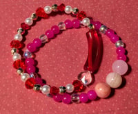 Image 2 of Hot pink Valentine's Day stretch bracelet 