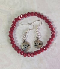 Image 1 of Valentine's Day bracelet and earring set 