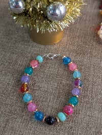 Image 3 of Bright and colorful beaded bracelet and necklace jewelry set