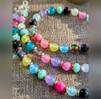 Image 5 of Bright and colorful beaded bracelet and necklace jewelry set