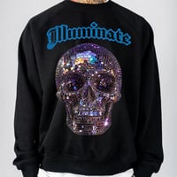 Illuminate Bling Skull Crew Sweatshirt