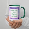 Chinese Wisteria and Peach Irises Garden Mug 