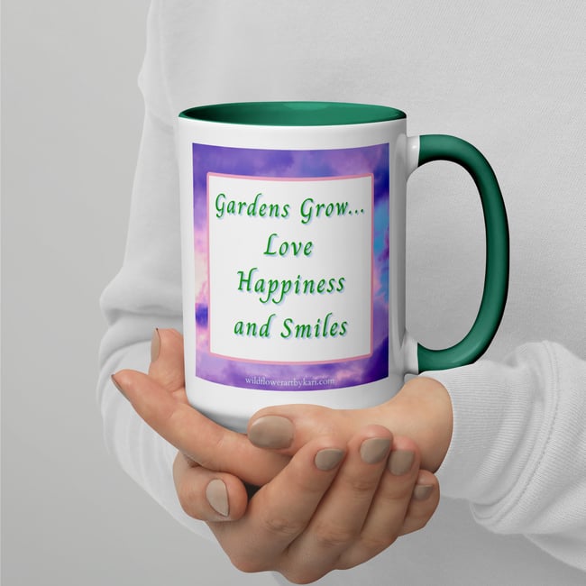 Chinese Wisteria and Peach Irises Garden Mug 