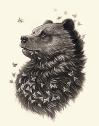 Winged Feast (Grizzly Bear) Print