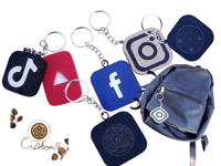 Image 1 of Personalized Social Media Keychain