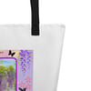 Chinese Wisteria and Peach Irises - Large Tote Bag