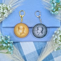 Image 1 of BBC Merlin Two Sides of The Same Coin Acrylic Keychain Merthur