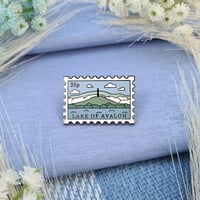 Image 1 of BBC Merlin Lake of Avalon Stamp Enamel Pin | Arthurian Jewellery Accessory Gift