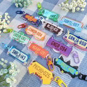 Image of Pokemon Number Plate Acrylic Keychain | Pokemon Gifts