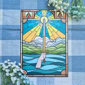 Image of Merlin Lady in the Lake / Sword in the Stone A5 Art Prints | Wall Decor Poster Gift