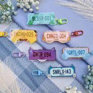 Image of Pokemon Number Plate Acrylic Keychain | Pokemon Gifts