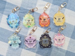 Image of Eeveelutions Tamagotchi Acrylic Keychain | Pokemon Gifts
