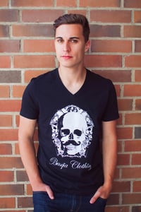 Men V-Neck Logo Shirt Black