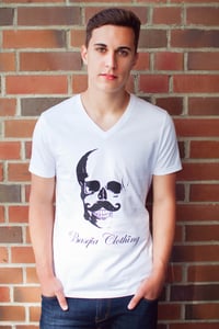 Men V-Neck Logo Shirt White