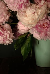 Pink Peony in Green Vase