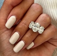 Image 1 of Perfect Three Oval 5 Carat Lab Diamond Ring