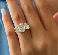 Image 4 of Perfect Three Oval 5 Carat Lab Diamond Ring