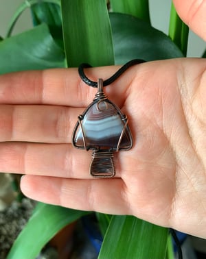 Banded Agate Mushroom Pendant